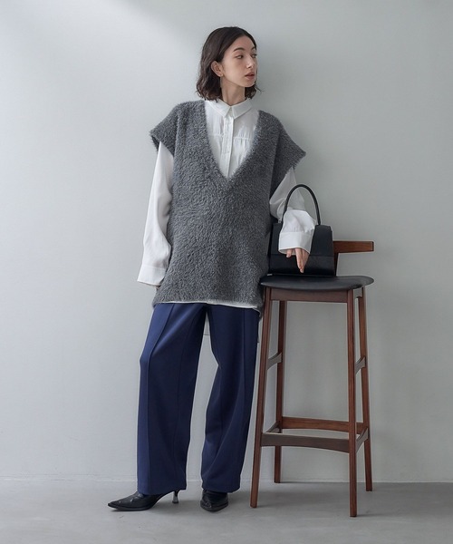 eL（エル）の「【eL】Boxy Big Shirt /101911（シャツ/ブラウス・レディース・オフホワイト/サックスブルー・FREE）」の3枚目の写真
