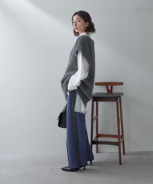 eL（エル）の「【eL】Boxy Big Shirt /101911（シャツ/ブラウス・レディース・オフホワイト/サックスブルー・FREE）」の5枚目の写真