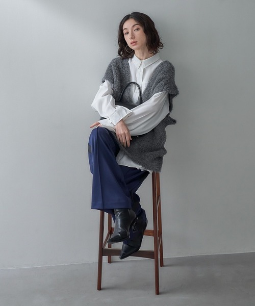eL（エル）の「【eL】Boxy Big Shirt /101911（シャツ/ブラウス・レディース・オフホワイト/サックスブルー・FREE）」の7枚目の写真
