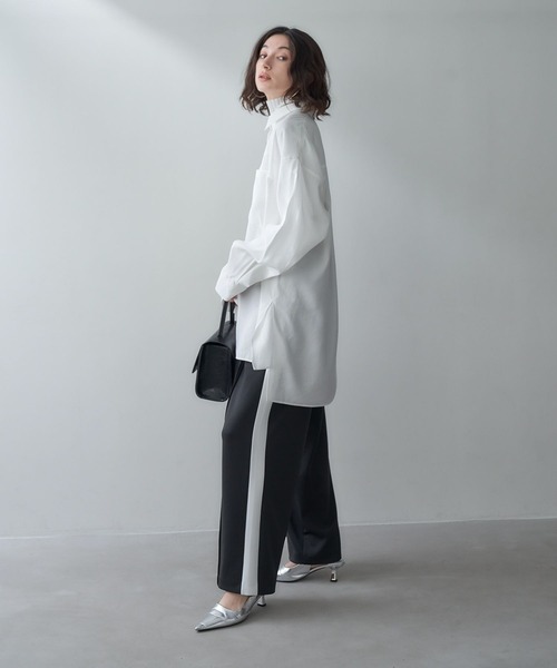 eL（エル）の「【eL】Boxy Big Shirt /101911（シャツ/ブラウス・レディース・オフホワイト/サックスブルー・FREE）」の9枚目の写真
