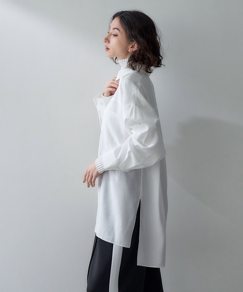 eL（エル）の「【eL】Boxy Big Shirt /101911（シャツ/ブラウス・レディース・オフホワイト/サックスブルー・FREE）」の12枚目の写真
