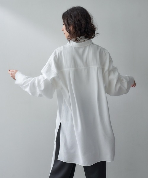 eL（エル）の「【eL】Boxy Big Shirt /101911（シャツ/ブラウス・レディース・オフホワイト/サックスブルー・FREE）」の13枚目の写真