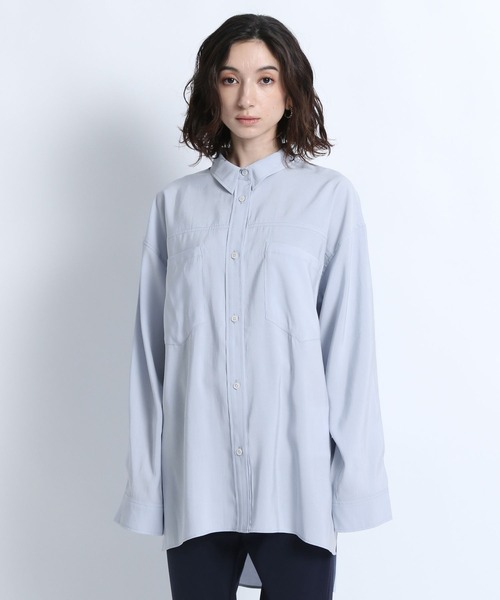 eL（エル）の「【eL】Boxy Big Shirt /101911（シャツ/ブラウス・レディース・オフホワイト/サックスブルー・FREE）」の19枚目の写真