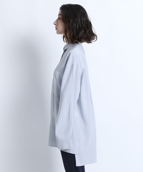 eL（エル）の「【eL】Boxy Big Shirt /101911（シャツ/ブラウス・レディース・オフホワイト/サックスブルー・FREE）」の20枚目の写真