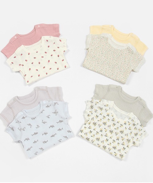 petit main（プティマイン）の「【オーガニック】ボディスーツ（肌着・キッズ・ピンク/レモンイエロー/ブルーグレー/ライトグリーン・80ｃｍ/70cm）」の12枚目の写真