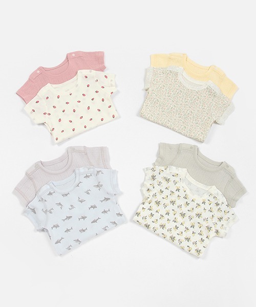 petit main（プティマイン）の「【オーガニック】ボディスーツ（肌着・キッズ・ピンク/レモンイエロー/ブルーグレー/ライトグリーン・80ｃｍ/70cm）」の7枚目の写真