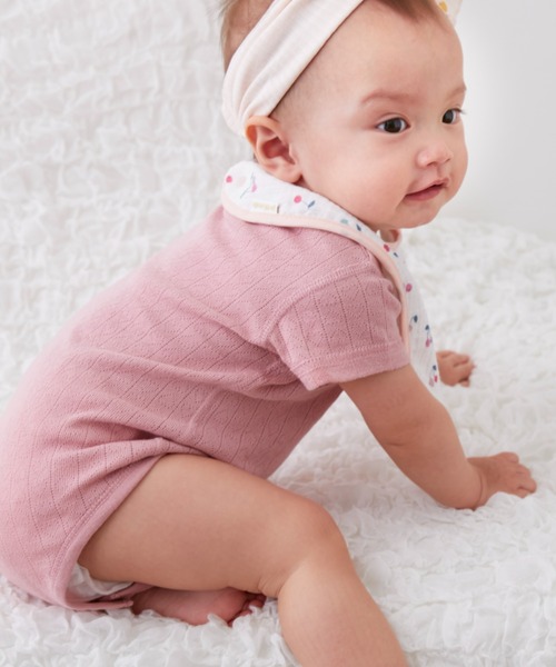 petit main（プティマイン）の「【オーガニック】ボディスーツ（肌着・キッズ・ピンク/レモンイエロー/ブルーグレー/ライトグリーン・80ｃｍ/70cm）」の6枚目の写真