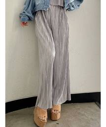 GYDA | サテンプリーツワイドパンツ(その他パンツ)