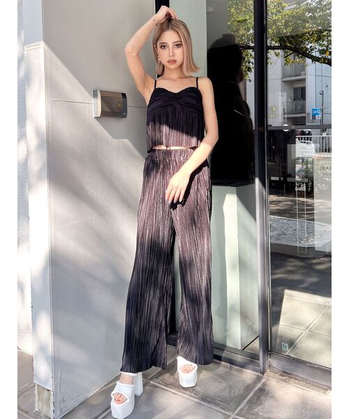 GYDA（ジェイダ）の「サテンプリーツワイドパンツ（その他パンツ・レディース・ライトグレー/ブラック/その他1・FREE）」の5枚目の写真