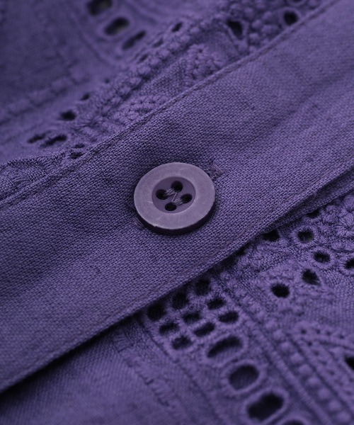 チチカカ（チチカカ）の「Rico カットワークエンブロイダリーシャツ（シャツ/ブラウス・レディース・ブラック/パープル/ナチュラル・FREE）」の20枚目の写真