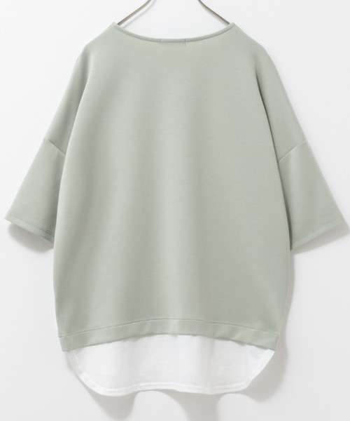 URBAN COLLECTION（アーバンコレクション）の「URBAN COLLECTION エアスムージー　フェイクレイヤードプリント入りTシャツ（Tシャツ/カットソー・レディース・チャコールグレー/ベージュ/ライトグリーン/ラベンダー・フリー）」の13枚目の写真