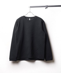 /クルーネックジオメトリックジャガードロングスリーブTシャツ