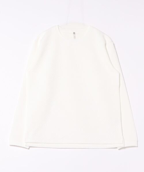 NO WAY（ノーウェイ）の「/クルーネックジオメトリックジャガードロングスリーブTシャツ（Tシャツ/カットソー・メンズ・グレー/ブラック/ホワイト・MEDIUM/LARGE）」の7枚目の写真