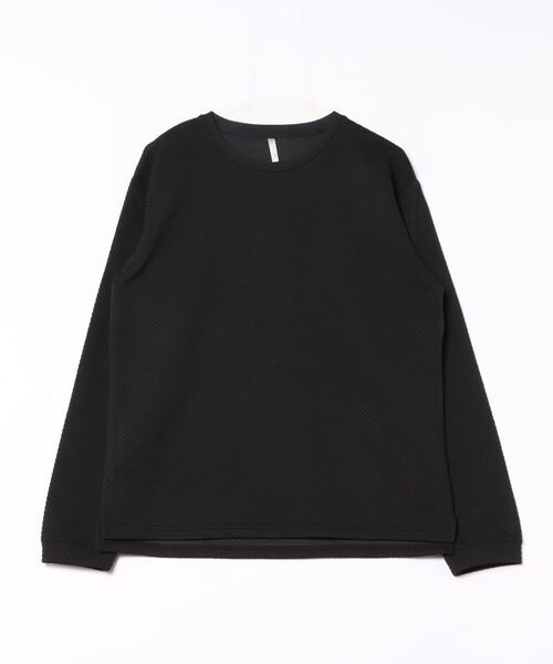 NO WAY（ノーウェイ）の「/クルーネックジオメトリックジャガードロングスリーブTシャツ（Tシャツ/カットソー・メンズ・グレー/ブラック/ホワイト・MEDIUM/LARGE）」の9枚目の写真