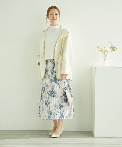 ROPE' PICNIC(ロペピクニック)の「花柄ジャガードプリーツスカート(スカート・レディース・ホワイト系その他/ピンク・38)」の6枚目の写真