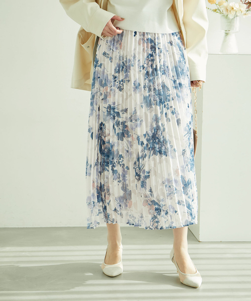 ROPE' PICNIC(ロペピクニック)の「花柄ジャガードプリーツスカート(スカート・レディース・ホワイト系その他/ピンク・38)」の7枚目の写真