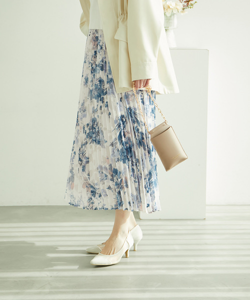 ROPE' PICNIC(ロペピクニック)の「花柄ジャガードプリーツスカート(スカート・レディース・ホワイト系その他/ピンク・38)」の8枚目の写真