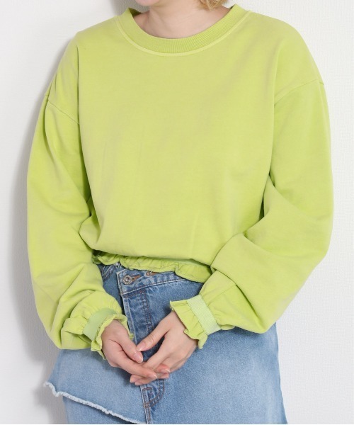 cepo(セポ)の「フリルピグメントスウェット(スウェット・レディース・ライム/チャコール/ラベンダー/ベージュ・M)」の4枚目の写真