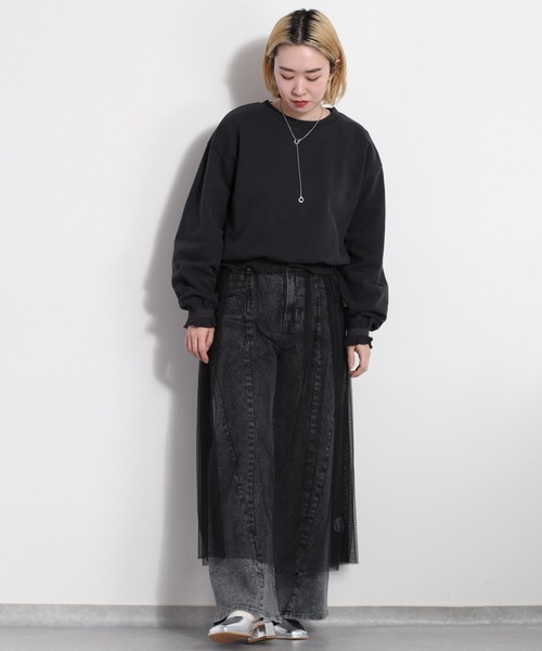 cepo(セポ)の「フリルピグメントスウェット(スウェット・レディース・ライム/チャコール/ラベンダー/ベージュ・M)」の14枚目の写真