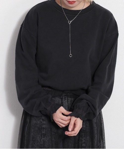 cepo(セポ)の「フリルピグメントスウェット(スウェット・レディース・ライム/チャコール/ラベンダー/ベージュ・M)」の5枚目の写真