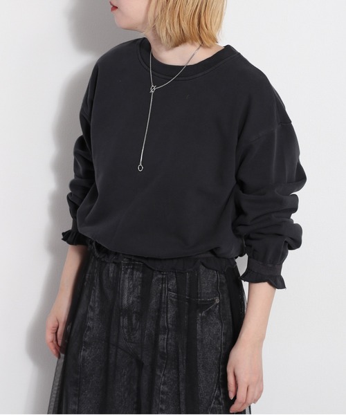 cepo(セポ)の「フリルピグメントスウェット(スウェット・レディース・ライム/チャコール/ラベンダー/ベージュ・M)」の9枚目の写真