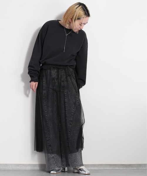 cepo(セポ)の「フリルピグメントスウェット(スウェット・レディース・ライム/チャコール/ラベンダー/ベージュ・M)」の10枚目の写真