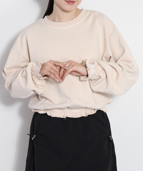 cepo(セポ)の「フリルピグメントスウェット(スウェット・レディース・ライム/チャコール/ラベンダー/ベージュ・M)」の15枚目の写真