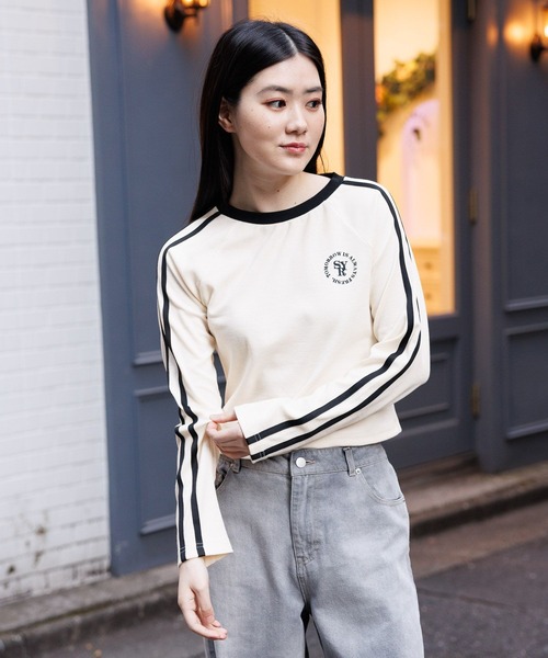 3.3 Field Trip （3.3フィールドトリップ）の「3.3 Field Trip／ラインロングスリーブT 2100058（Tシャツ/カットソー・レディース・アイボリー/ブラック・FREE）」の5枚目の写真