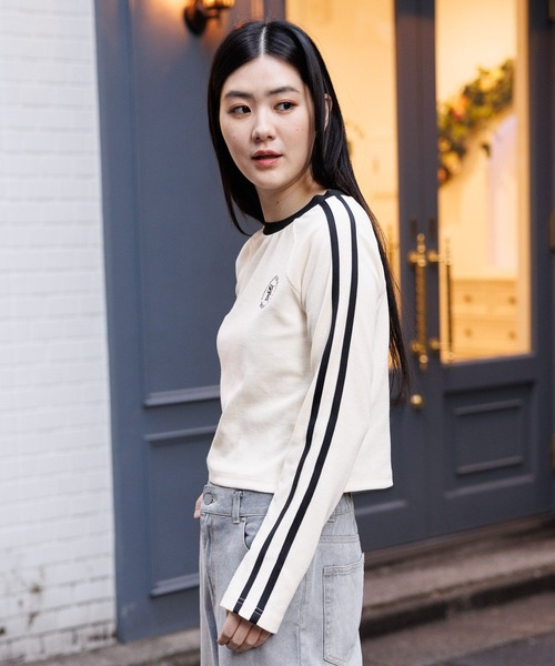 3.3 Field Trip （3.3フィールドトリップ）の「3.3 Field Trip／ラインロングスリーブT 2100058（Tシャツ/カットソー・レディース・アイボリー/ブラック・FREE）」の6枚目の写真