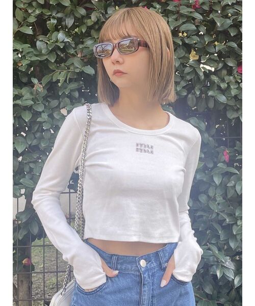 MURUA（ムルーア）の「ロゴテレコTシャツ（Tシャツ/カットソー・レディース・ホワイト/ブラック/カーキ/ライトブルー/グレー・FREE）」の20枚目の写真