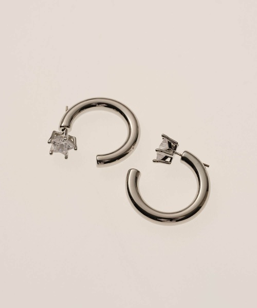 ANOH（アノー）の「スタービジューフープピアス（ピアス（両耳用）・レディース・ゴールド/シルバー・FREE）」の19枚目の写真