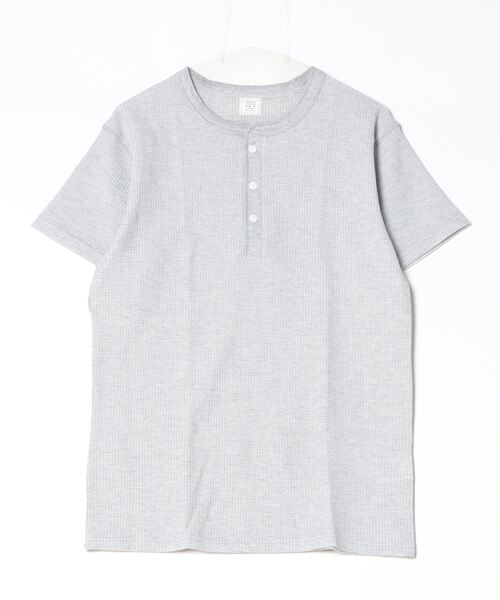 JEMORGAN（ジェーイーモーガン）の「【JEMORGAN / ジェーイーモーガン】ワッフルヘンリーネック　パック入り半袖Tシャツ（Tシャツ/カットソー・メンズ・ネイビー/ホワイト/ブラック/カーキ/ナチュラル/杢グレー・M/L/XL）」の3枚目の写真