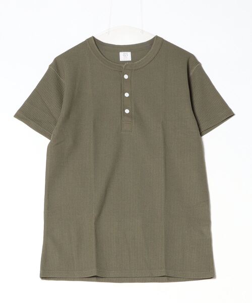 JEMORGAN（ジェーイーモーガン）の「【JEMORGAN / ジェーイーモーガン】ワッフルヘンリーネック　パック入り半袖Tシャツ（Tシャツ/カットソー・メンズ・ネイビー/ホワイト/ブラック/カーキ/ナチュラル/杢グレー・M/L/XL）」の5枚目の写真