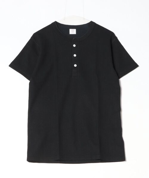 JEMORGAN（ジェーイーモーガン）の「【JEMORGAN / ジェーイーモーガン】ワッフルヘンリーネック　パック入り半袖Tシャツ（Tシャツ/カットソー・メンズ・ネイビー/ホワイト/ブラック/カーキ/ナチュラル/杢グレー・M/L/XL）」の2枚目の写真