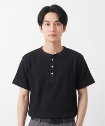【JEMORGAN / ジェーイーモーガン】ワッフルヘンリーネック パック入り半袖Tシャツ