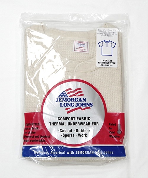 JEMORGAN（ジェーイーモーガン）の「【JEMORGAN / ジェーイーモーガン】ワッフルヘンリーネック　パック入り半袖Tシャツ（Tシャツ/カットソー・メンズ・ネイビー/ホワイト/ブラック/カーキ/ナチュラル/杢グレー・M/L/XL）」の18枚目の写真