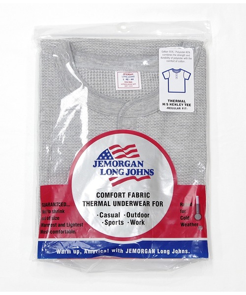 JEMORGAN（ジェーイーモーガン）の「【JEMORGAN / ジェーイーモーガン】ワッフルヘンリーネック　パック入り半袖Tシャツ（Tシャツ/カットソー・メンズ・ネイビー/ホワイト/ブラック/カーキ/ナチュラル/杢グレー・M/L/XL）」の13枚目の写真