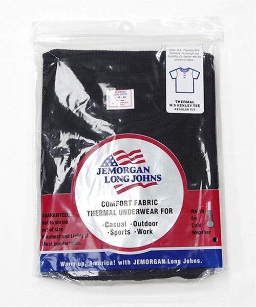 JEMORGAN（ジェーイーモーガン）の「【JEMORGAN / ジェーイーモーガン】ワッフルヘンリーネック　パック入り半袖Tシャツ（Tシャツ/カットソー・メンズ・ネイビー/ホワイト/ブラック/カーキ/ナチュラル/杢グレー・M/L/XL）」の8枚目の写真