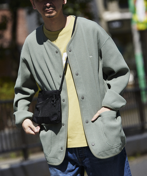 Snow Peak（スノーピーク）の「【SNOWPEAK / スノーピーク】別注 ドライワッフルカーディガン（カーディガン/ボレロ・メンズ・ブラック/ベージュ/グリーン・MEDIUM/LARGE）」の12枚目の写真