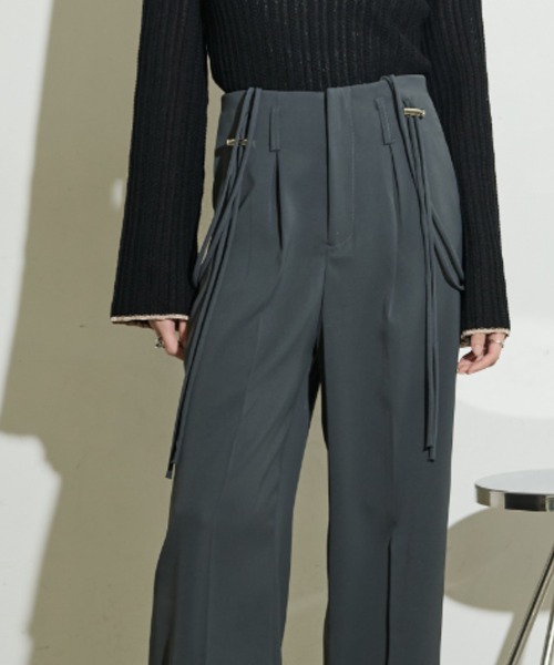 paravion（パラビオン）の「ドロストサスペンダースラックス（スラックス・レディース・グレー/ブラック・S/M/L）」の2枚目の写真