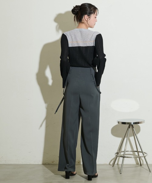 paravion（パラビオン）の「ドロストサスペンダースラックス（スラックス・レディース・グレー/ブラック・S/M/L）」の3枚目の写真