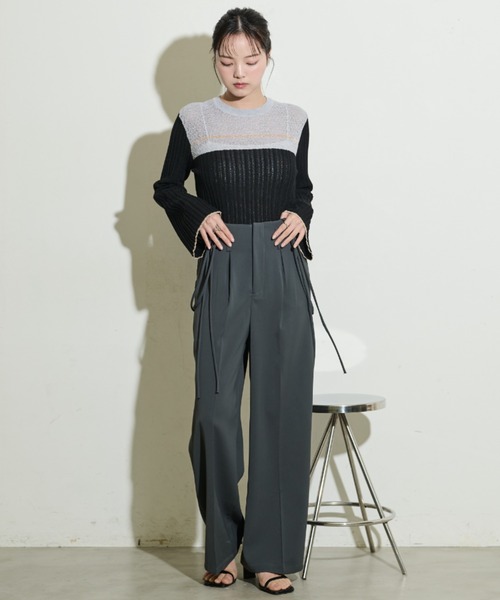 paravion（パラビオン）の「ドロストサスペンダースラックス（スラックス・レディース・グレー/ブラック・S/M/L）」の4枚目の写真