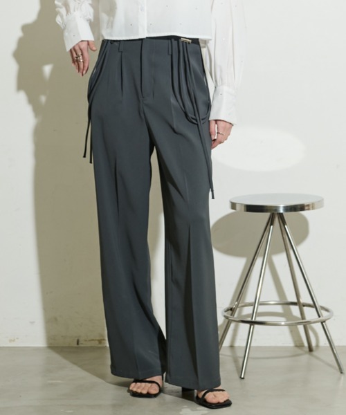 paravion（パラビオン）の「ドロストサスペンダースラックス（スラックス・レディース・グレー/ブラック・S/M/L）」の6枚目の写真