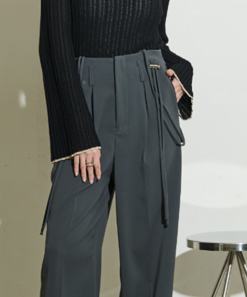 paravion（パラビオン）の「ドロストサスペンダースラックス（スラックス・レディース・グレー/ブラック・S/M/L）」の8枚目の写真