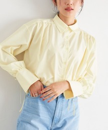 ボリュームスリーブ袖リボンシャツ