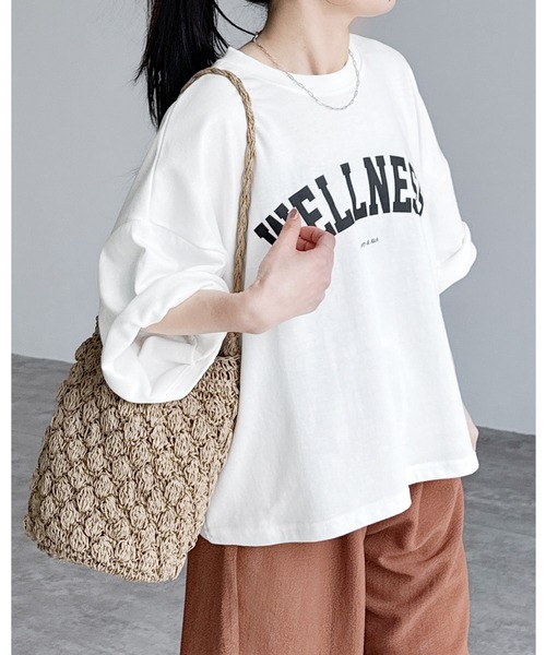 reca（レカ）の「ロゴプリントTシャツ（Tシャツ/カットソー・レディース・ブラック/グレー/ホワイト/ホワイト系その他・FREE）」の3枚目の写真