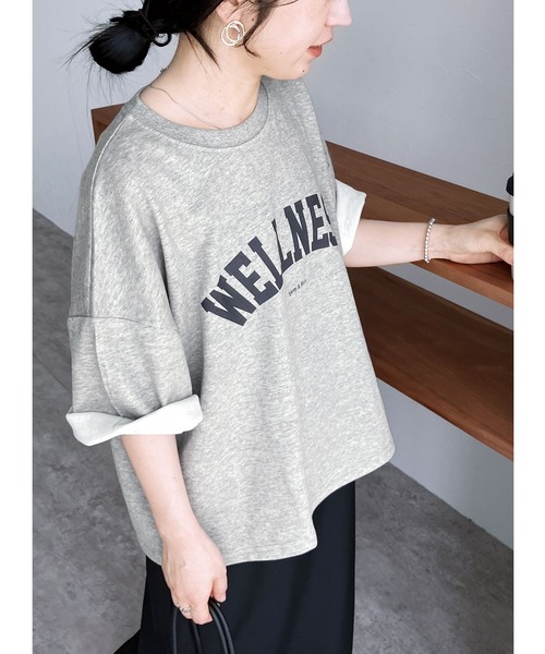 reca（レカ）の「ロゴプリントTシャツ（Tシャツ/カットソー・レディース・ブラック/グレー/ホワイト/ホワイト系その他・FREE）」の4枚目の写真