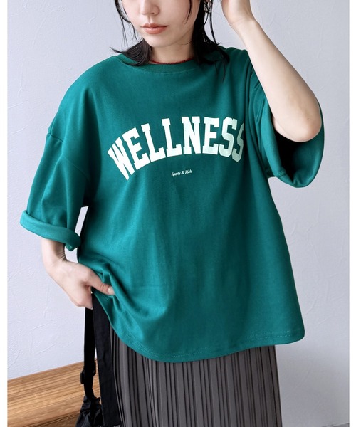 reca(レカ)の「【ZOZOTOWN限定】ロゴプリントTシャツ(Tシャツ/カットソー・レディース・ブラック/グレー/ホワイト/ホワイト系その他/グリーン・FREE)」の5枚目の写真