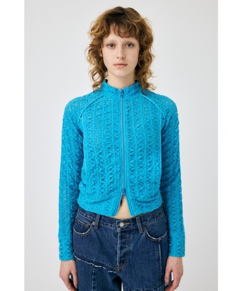 MOUSSY（マウジー）の「BUMPY LACE トラックジャケット（パーカー・レディース・ブラック/ブルー/ホワイト・FREE）」の5枚目の写真