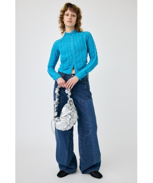 MOUSSY（マウジー）の「BUMPY LACE トラックジャケット（パーカー・レディース・ブラック/ブルー/ホワイト・FREE）」の9枚目の写真